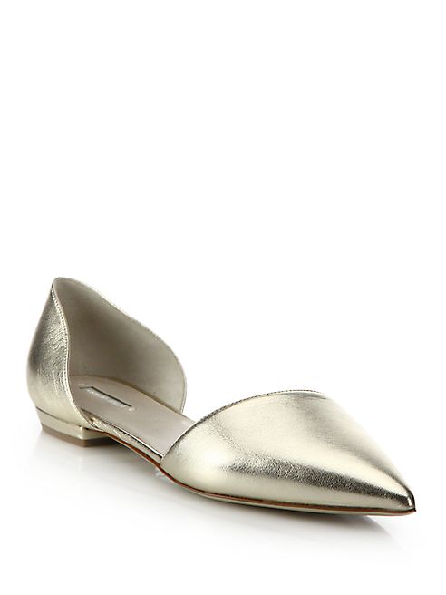 Giorgio Armani - Metallic Leather d'Orsay Evening Flats