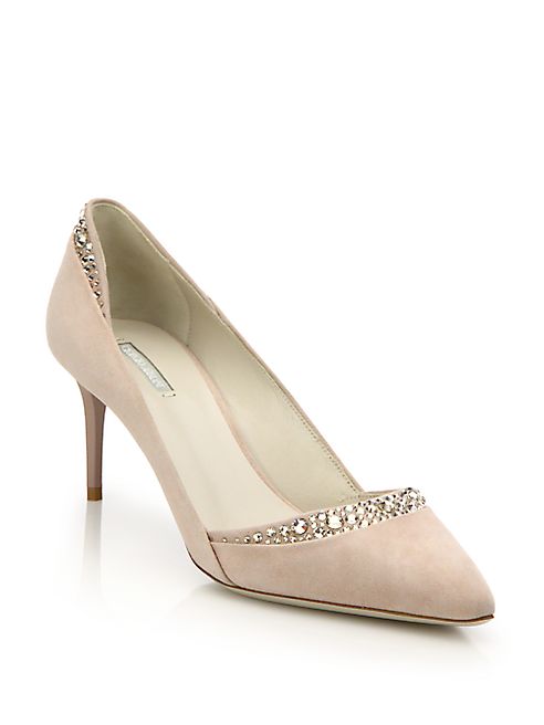 Giorgio Armani - Crystal-Trimmed Suede Pumps