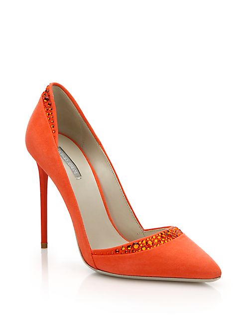 Giorgio Armani - Crystal-Trimmed Suede Pumps