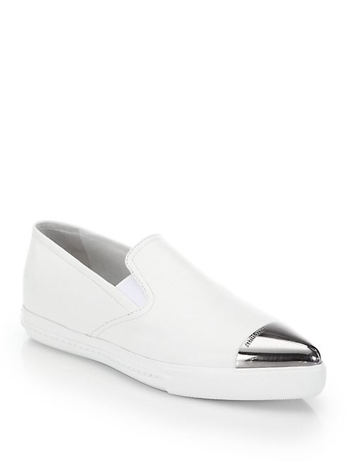 Miu Miu - Cap Toe Slip-On Sneakers