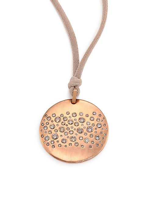 LJ Cross - Constellation Champagne Diamond, Silk & 14K Rose Gold Pendant Necklace