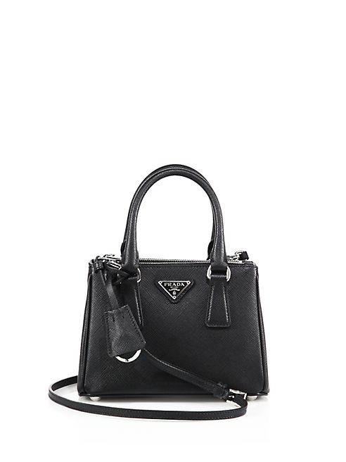 Prada - Mini Saffiano Leather Double-Zip Tote