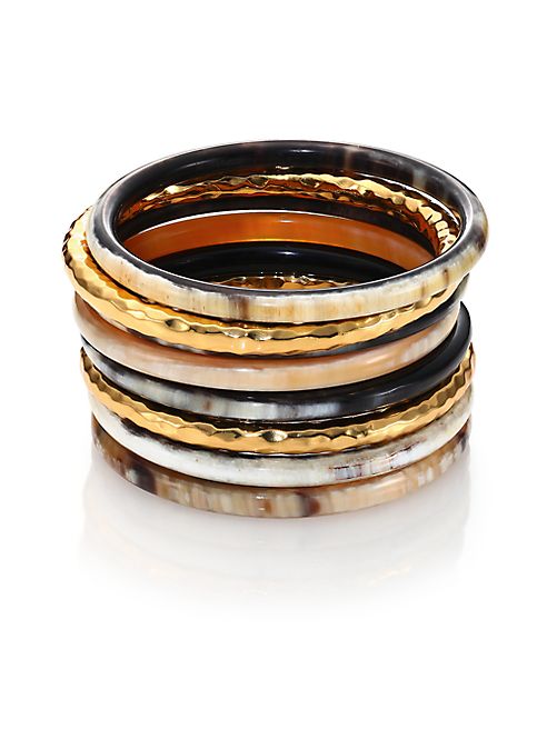 Nest - Hammered Horn Bangle Bracelet Set