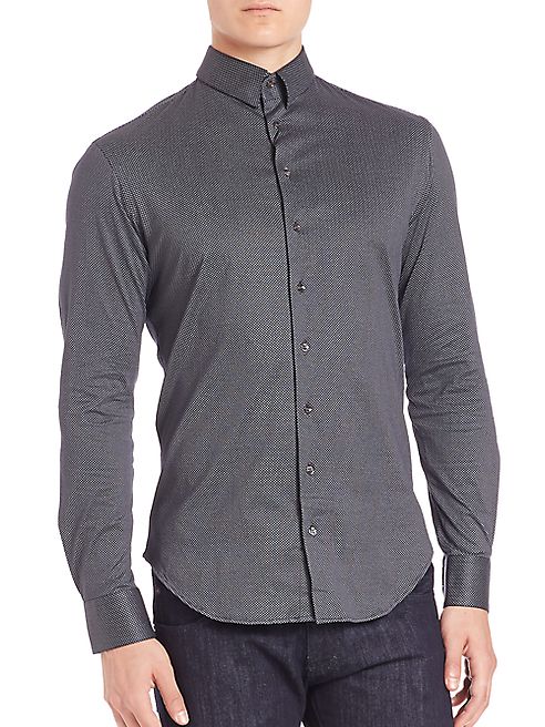 Giorgio Armani - Button-Down Micro Check Shirt