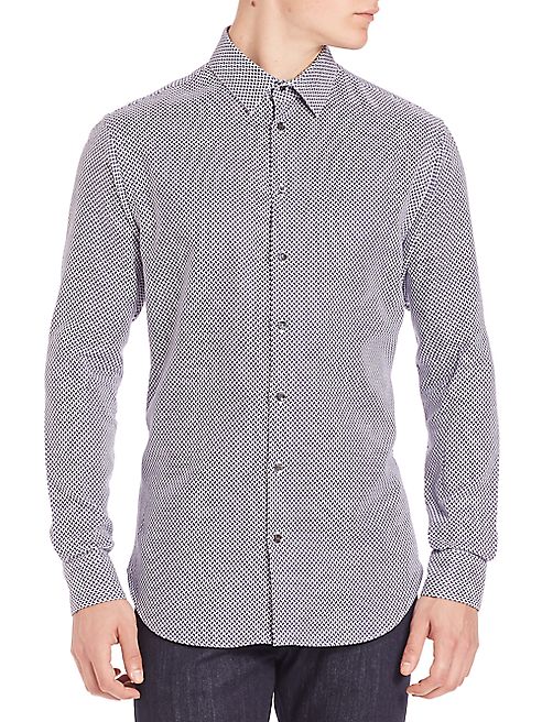 Giorgio Armani - Geometric Motif Cotton Shirt