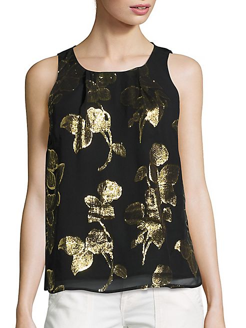 Joie - Kastra Metallic Floral-Print Tank Top