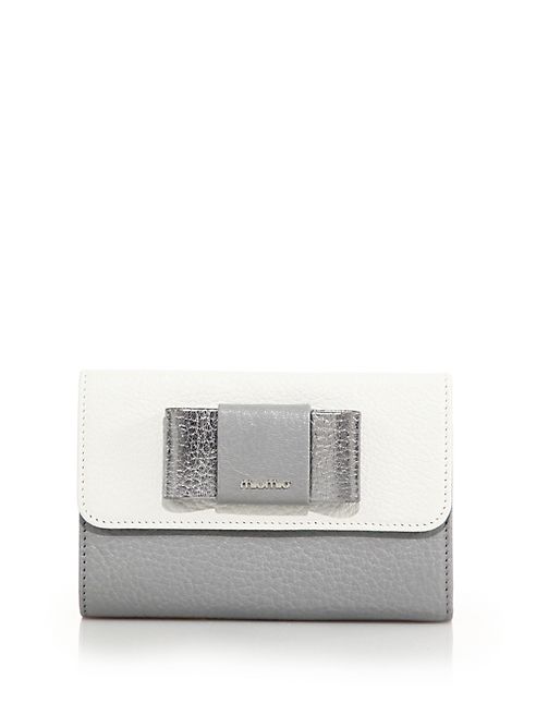 Miu Miu - Madras Two-Tone Leather Bow-Flap Wallet