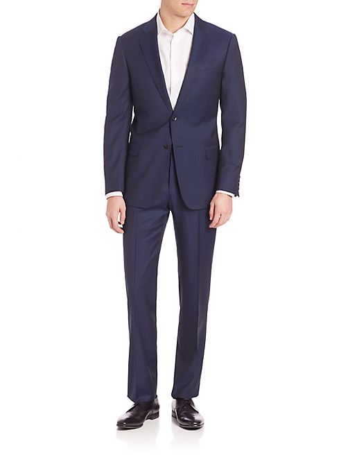 Armani Collezioni - G-Line Tonal Stripe Wool Suit