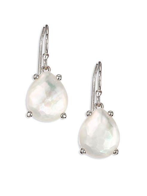 IPPOLITA - Rock Candy Mother-Of-Pearl, Clear Quartz & Sterling Silver Pear Drop Earrings