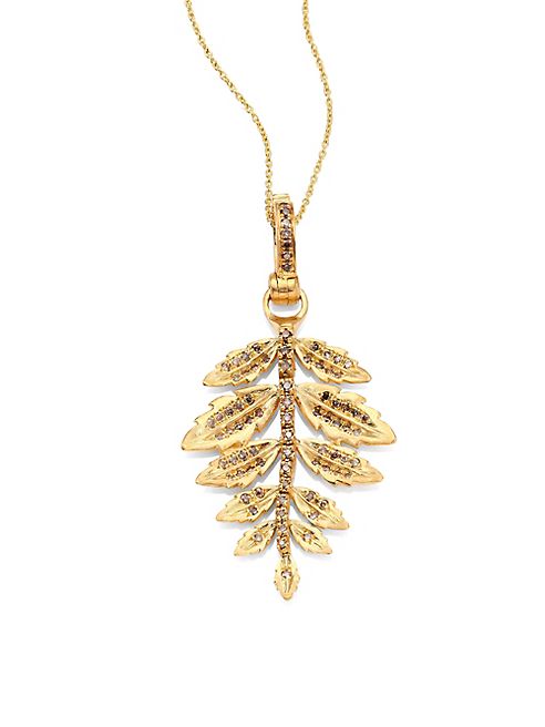 Annoushka - Fern Diamond & 18K Yellow Gold Amulet