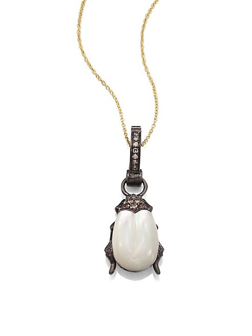 Annoushka - Beetle Diamond, Mother-Of-Pearl & 18k White Gold Amulet