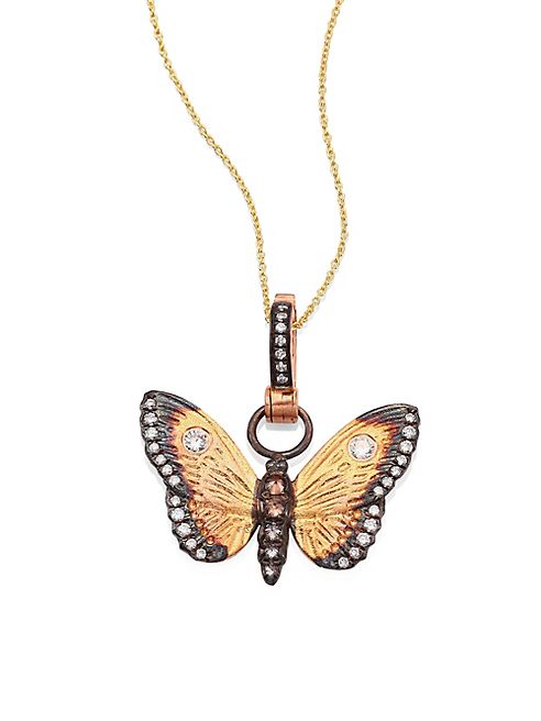 Annoushka - Butterfly Diamond & 18K Rose Gold Amulet