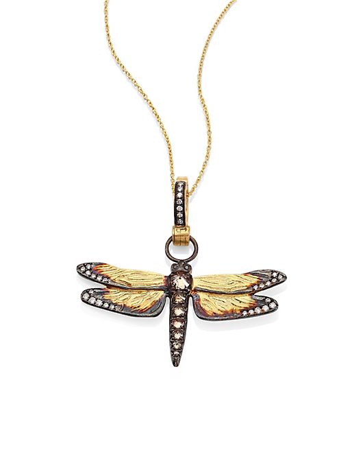 Annoushka - Dragonfly Diamond & 18K Yellow Gold Amulet