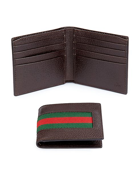 Gucci - Leather Web Bifold Wallet