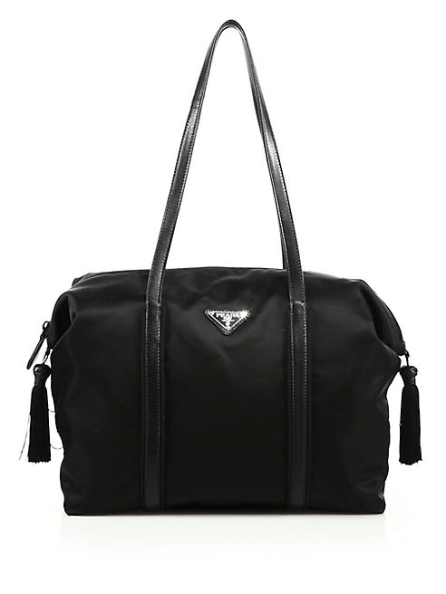 Prada - Nylon &   Leather Tassel Duffle Bag