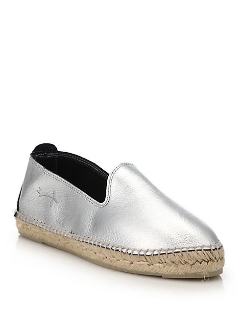 Manebi - Los Angeles Metallic Leather Espadrille Flats