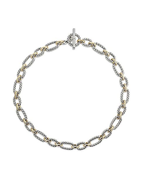 David Yurman - Cushion Link Necklace with 18K Gold