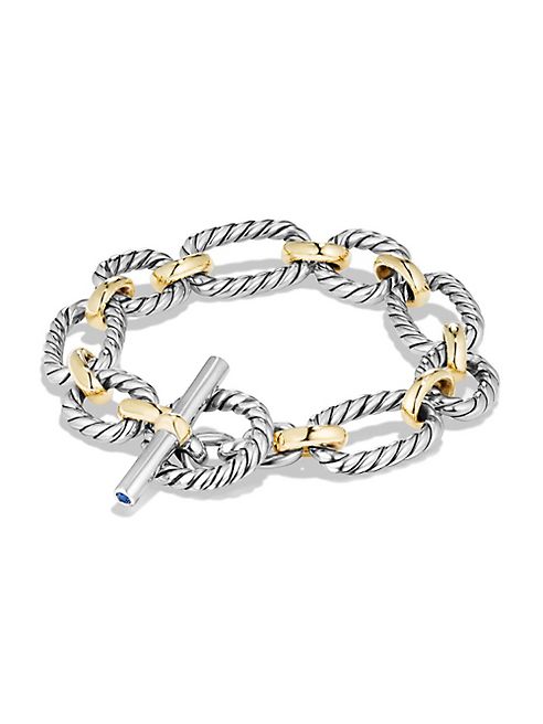 David Yurman - Cushion Link Chain Bracelet with 18K Gold