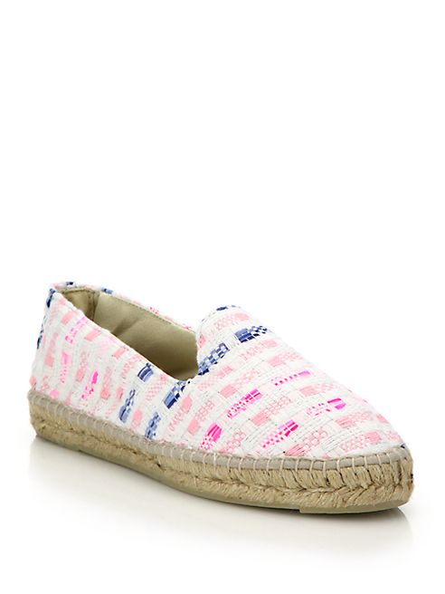 Manebi - Ibiza Stripe Tweed Espadrille Flats