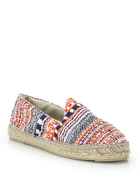 Manebi - Ibiza Stripe Tweed Espadrille Flats