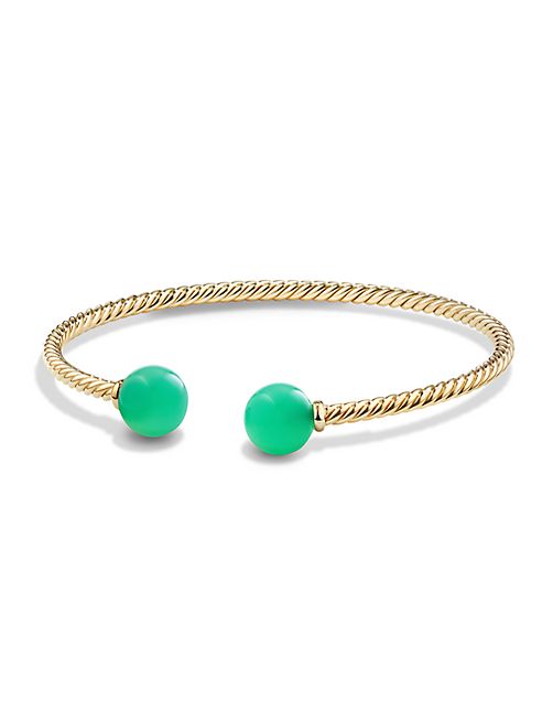 David Yurman - Solari Chrysoprase & 18K Gold Bead Bracelet