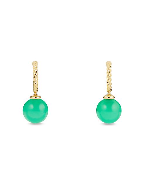 David Yurman - Solari 18K Gold & Chrysoprase Hoop Earrings/0.35