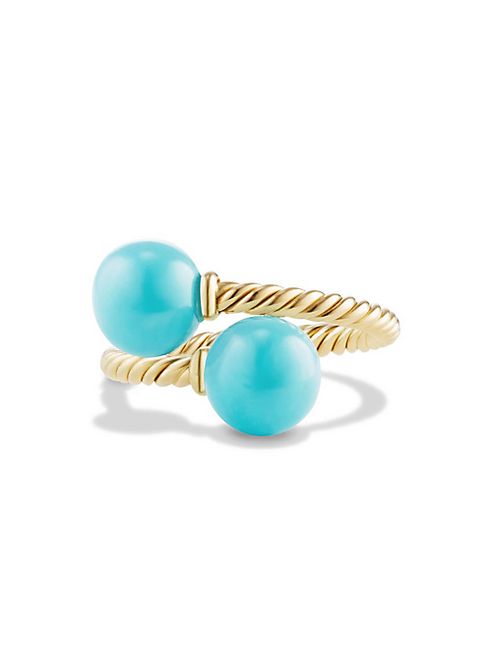 David Yurman - Solari 18K Gold & Turquoise Bypass Ring