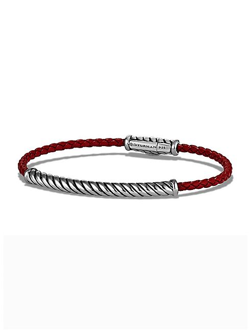 David Yurman - Woven Rubber & Sterling Silver Bracelet