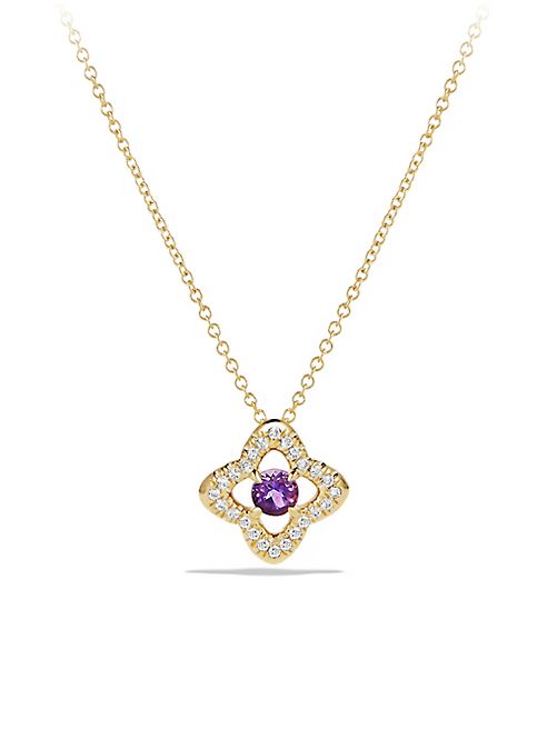 David Yurman - Venetian Amethyst & Diamond Pavé Quatrefoil  Pendant Necklace