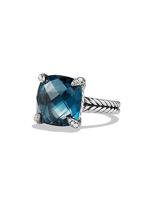 David Yurman - Châtelaine Ring with Hampton Blue Topaz and Diamonds