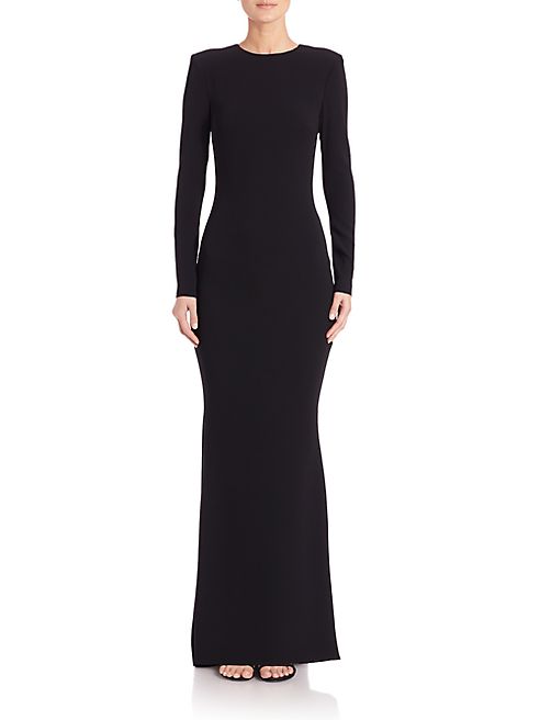 Talbot Runhof - Long-Sleeve Crepe Gown