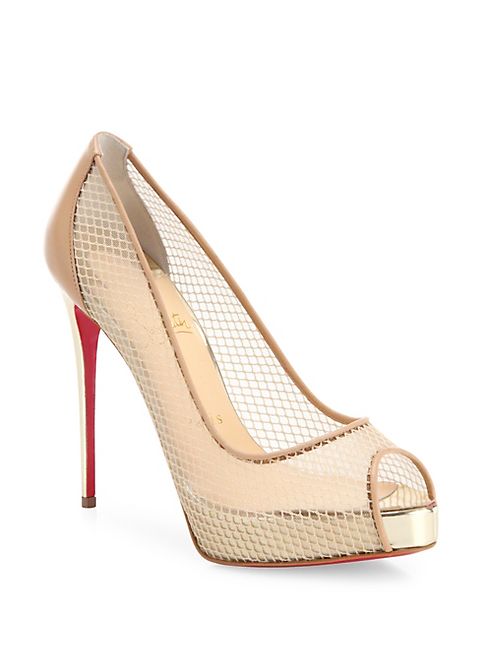 Christian Louboutin - Very Rete Mesh Peep Toe Pumps