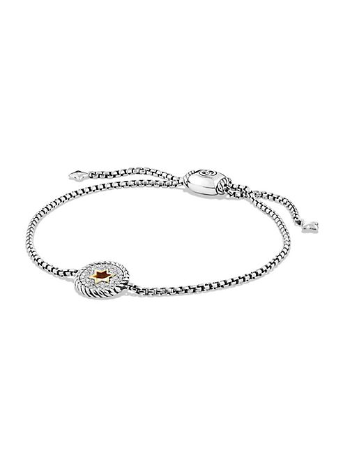 David Yurman - Cable Collectibles Star of David Charm Bracelet with Diamonds and 18K Gold