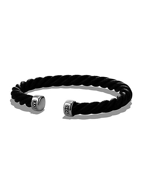 David Yurman - The Cable Sterling Silver & Leather Cuff Bracelet