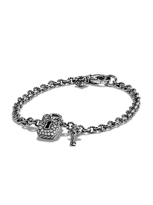 David Yurman - Cable Collectibles Lock & Key Charm Bracelet with Diamonds