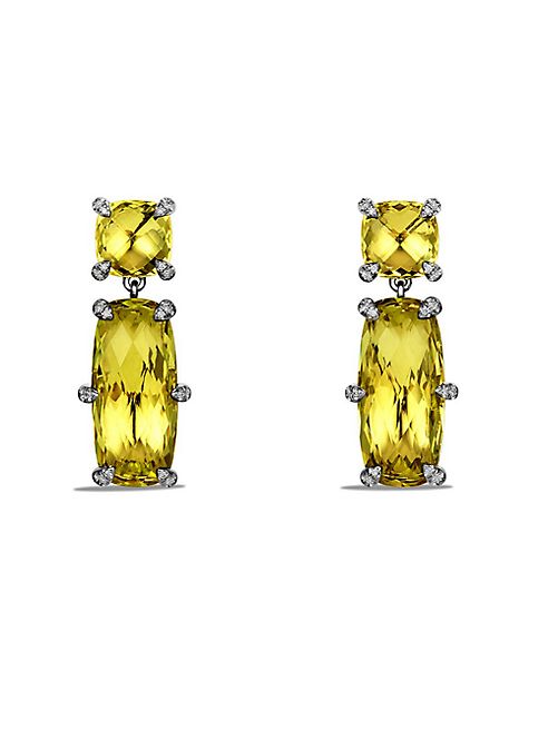 David Yurman - Châtelaine Double Drop Earrings with Lemon Citrine and Diamonds