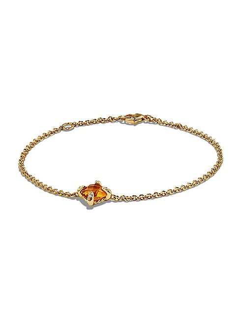 David Yurman - Châtelaine Bracelet with Citrine and Diamonds in 18K Gold