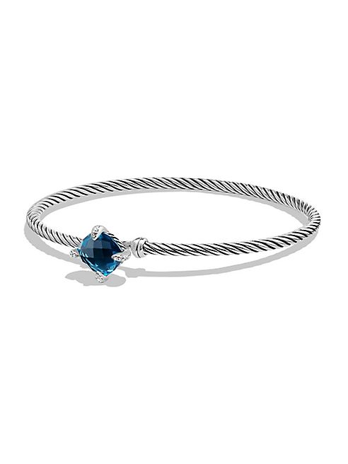 David Yurman - Chatelaine Diamond & Hampton Blue Topaz Cabled Bracelet