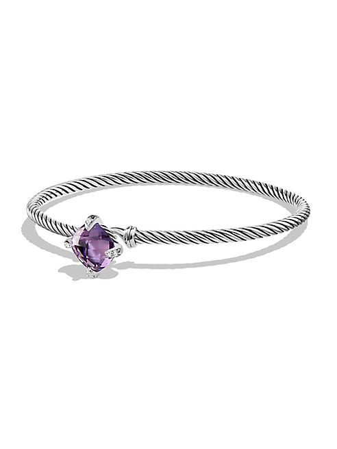 David Yurman - Chatelaine Diamond & Amethyst Cabled Bracelet