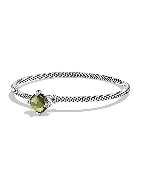 David Yurman - Chatelaine Diamond & Green Orchid Cabled Bracelet