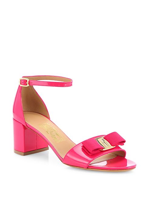 Salvatore Ferragamo - Gavina Patent Leather Block Heel Sandals