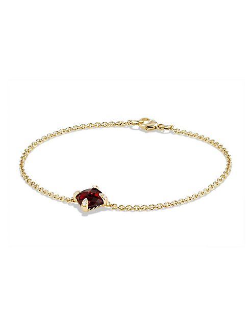 David Yurman - Châtelaine Bracelet with Garnet and Diamonds in 18K Gold