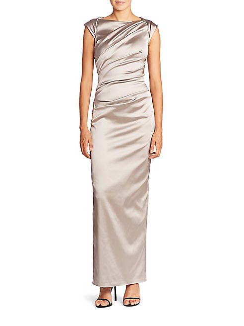 Talbot Runhof - Gathered Stretch Satin Gown