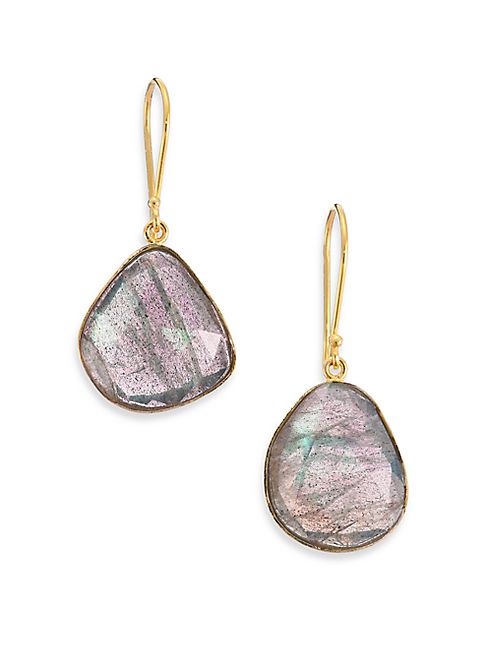 Lena Skadegard - Labradorite & 18K Yellow Gold Drop Earrings