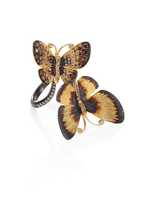 Annoushka - Butterflies Duet Diamond & 18K Yellow Gold Ring