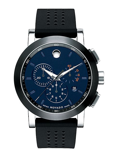 Movado - Museum Chronograph Rubber Strap Watch