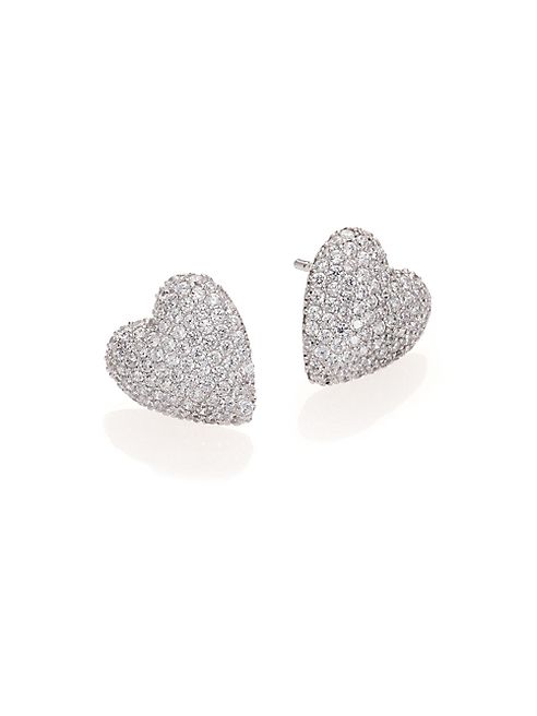 Adriana Orsini - Pavé Heart Stud Earrings