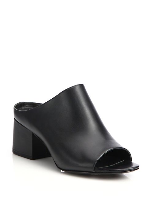 3.1 Phillip Lim - Cube Leather Block-Heel Mules