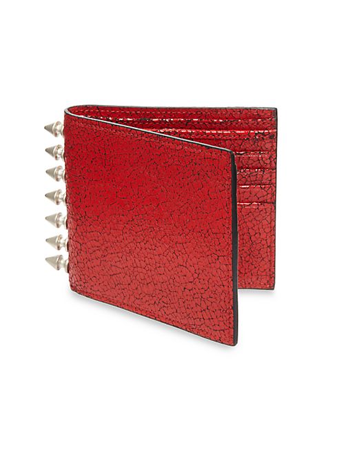 Alexander McQueen - Cracked Leather & Spikes Billfold Wallet