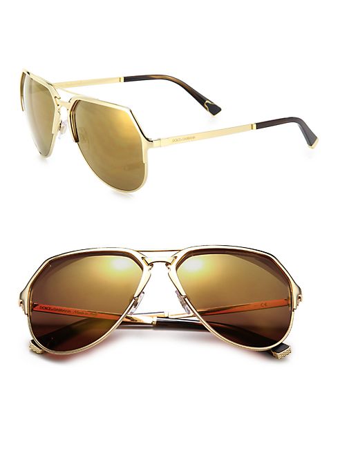 Dolce & Gabbana - 59MM Mirrored Aviator Sunglasses